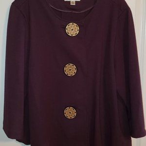 Coldwater Creek Plum Jacket with Ornate Buttons